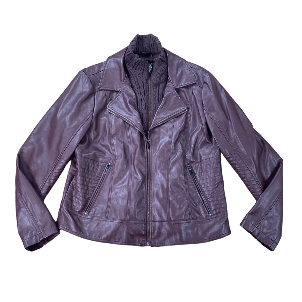 Woman’s ANA (A New Approach) faux leather jacket size XL